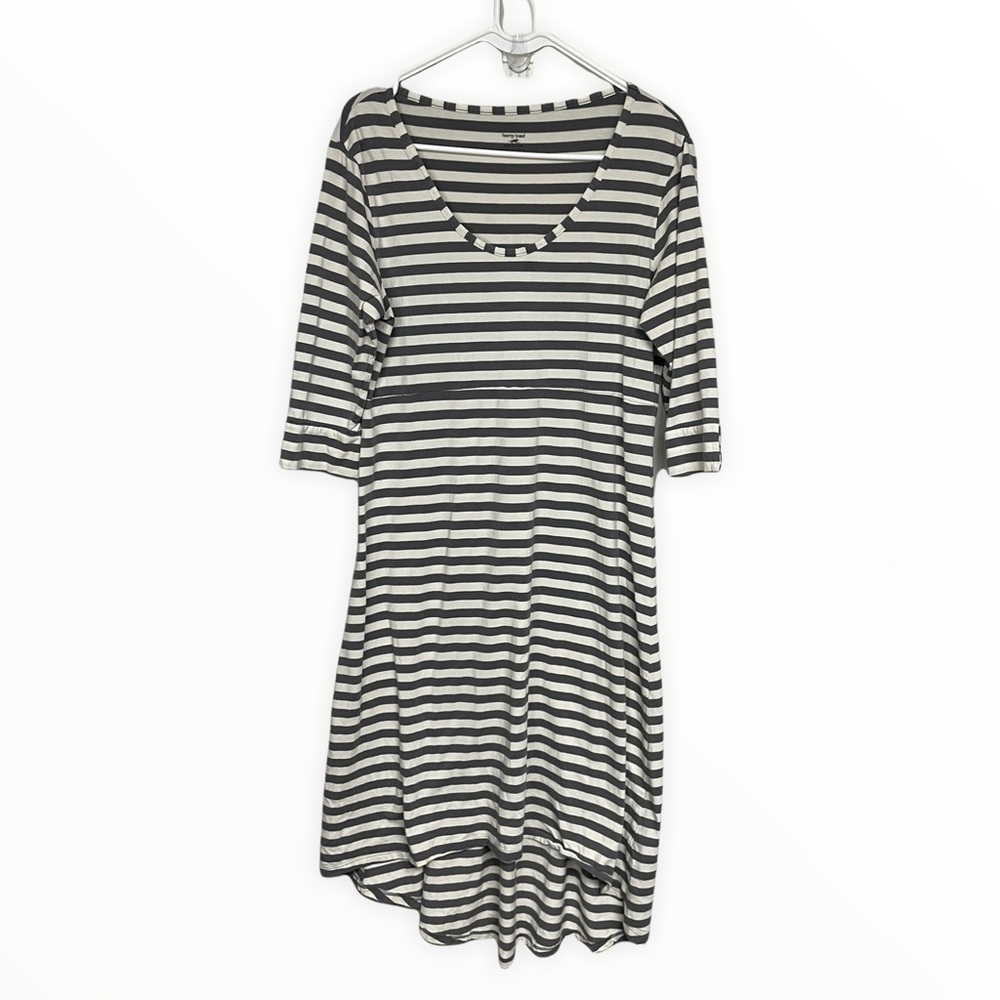 Horny Toad Stripe Knit High Low Midi Dress Medium